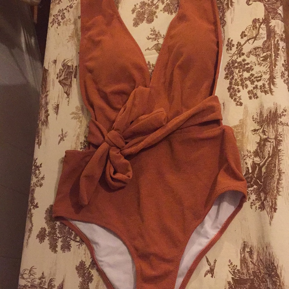 Open back one piece swimsuit